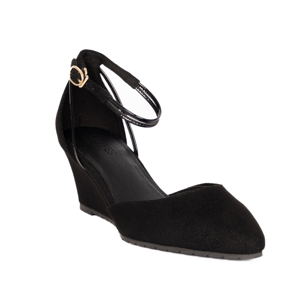 Steffie's Landmark Space comfortable black wedge heel for women
