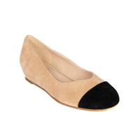 Journey Sand beige suede ballet flat with all-day RoamFoam cushioning