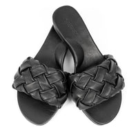 Steffie's Glide Ink comfortable black slide sandal for women